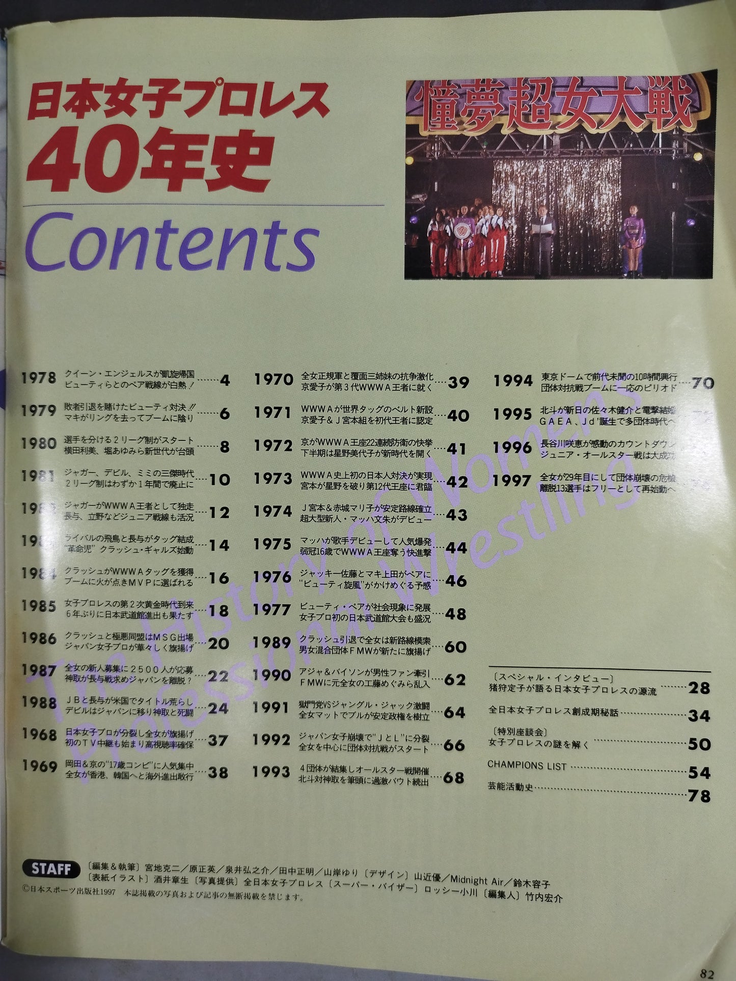 ゴング増刊号 日本女子プロレス40年史 Lady’sゴングSPECIAL