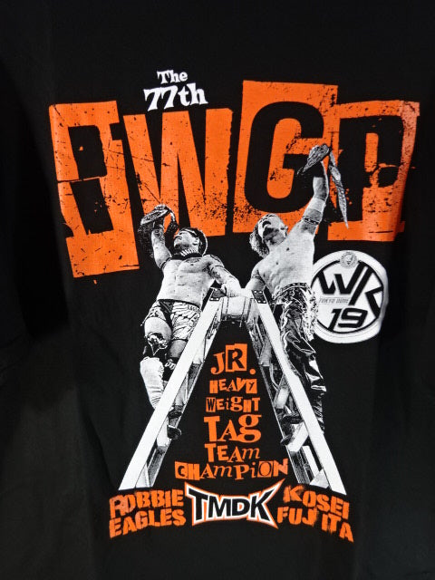 ロビー・イーグルス＆藤田晃生 第77代 IWGPジュニアタッグ王座 戴冠記念Tシャツ