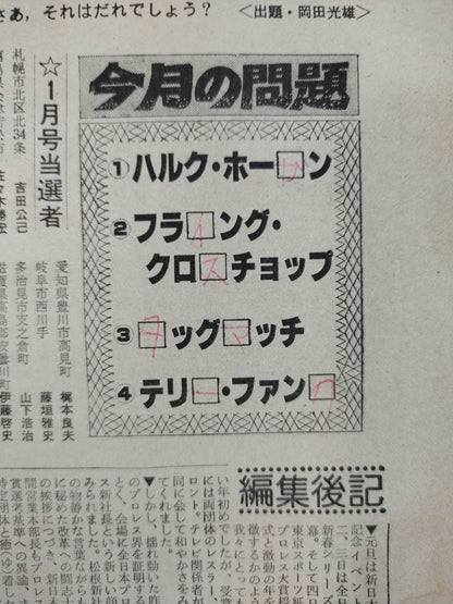 月刊プロレス 1982年2月号