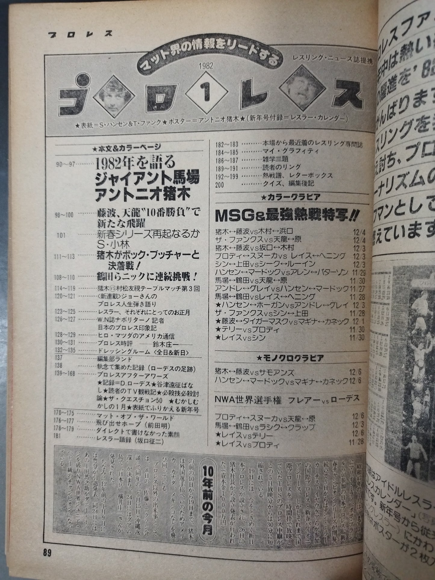 月刊プロレス 1982年1月号