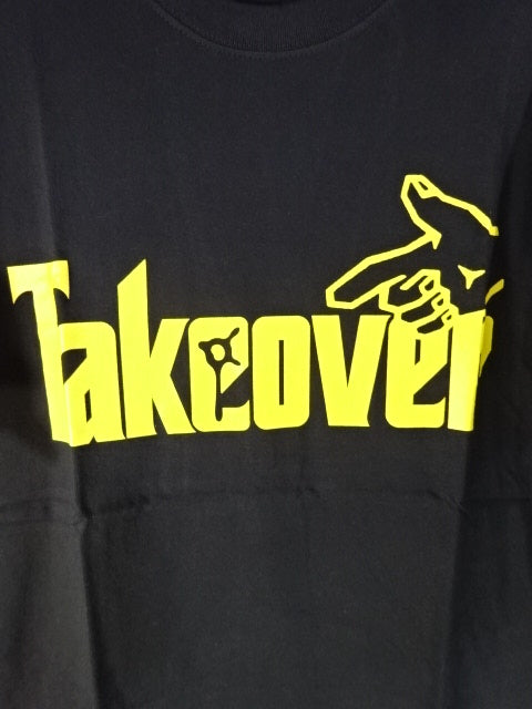柴田勝頼 TAKE OVER Tシャツ(ブラック×マスタード)