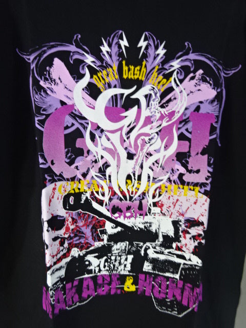 Togi Makabe ×Tomoaki Honma  GBH( great bash heel) T-shirt (1) (Black)