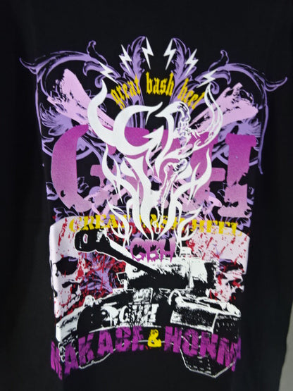 Togi Makabe ×Tomoaki Honma  GBH( great bash heel) T-shirt (1) (Black)