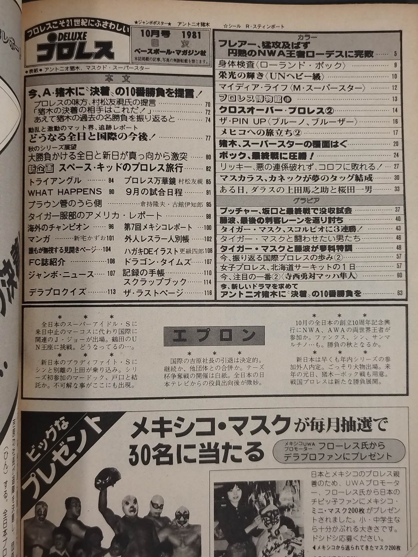 デラックスプロレス 1981年10月号