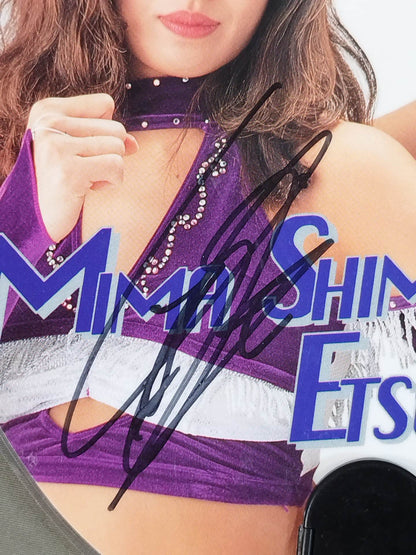 【Mima Shimoda  hand signed autograph 】Las Cachoras Orientales Mini Uchiwa (paper fan)
