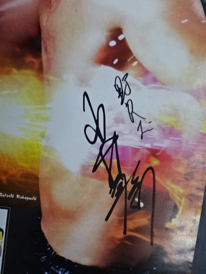 【Satoshi Kobayashi hand signed autograph 】All Japan Kickboxing Golden Trigger