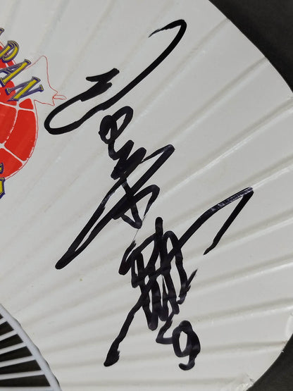 【Jumbo Tsuruta hand signed autograph 】All Japan Pro Wrestling 20th Anniversary Uchiwa (paper fan)