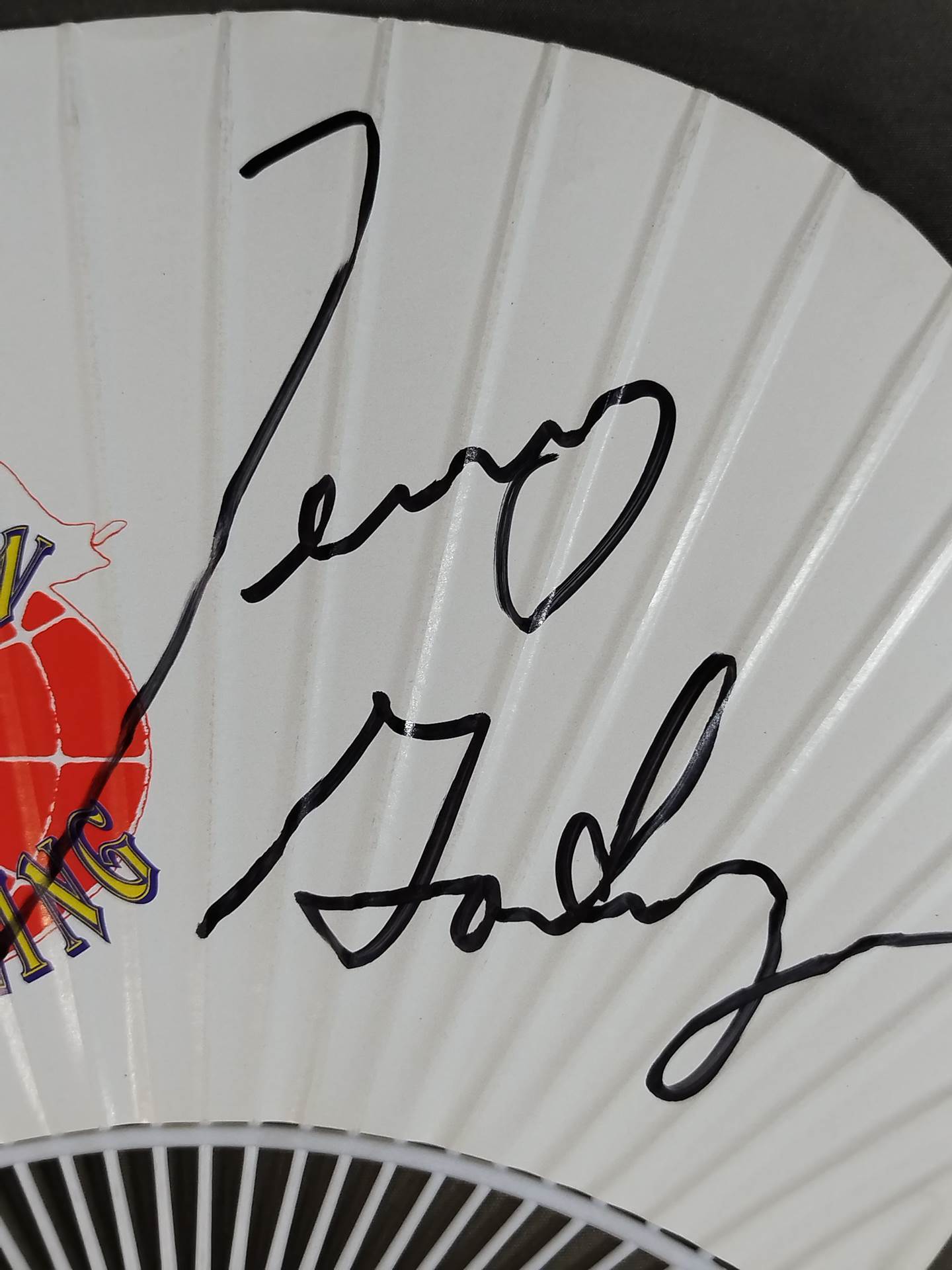 [Terry Gordy hand signed autograph ] All Japan Pro Wrestling 20th Anniversary Uchiwa (paper fan)