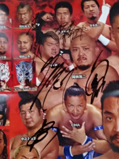 [23 fighters hand signed autograph 】Big Japan Pro Wrestling  Osaka Surprise 48 ~Millennium rut 2020~