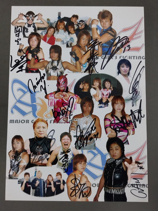 [14 fighters hand signed autograph Major Women's Pro Wrestling AtoZ Pro-Photo 