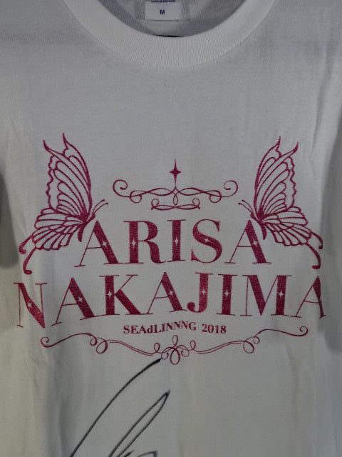 【hand signed autograph】 Arisa Nkajima ARISA NAKAJIMA T-Shirt (1) (White)
