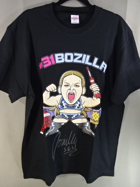 【hand signed autograph】 BOZILLA Bozilla Illustration T-Shirt