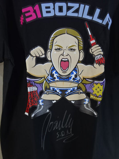 【hand signed autograph】 BOZILLA Bozilla Illustration T-Shirt