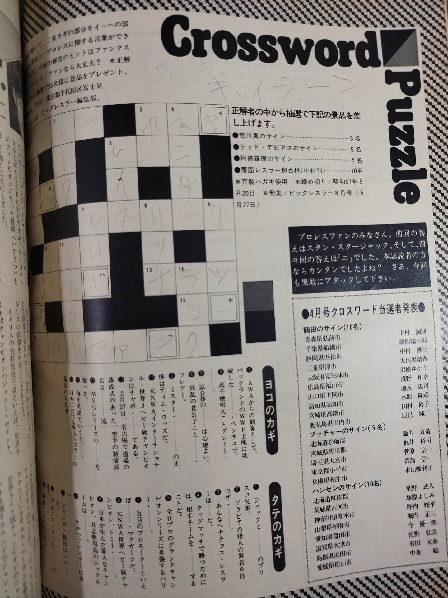 Monthly Big Wrestler June 1982 issue