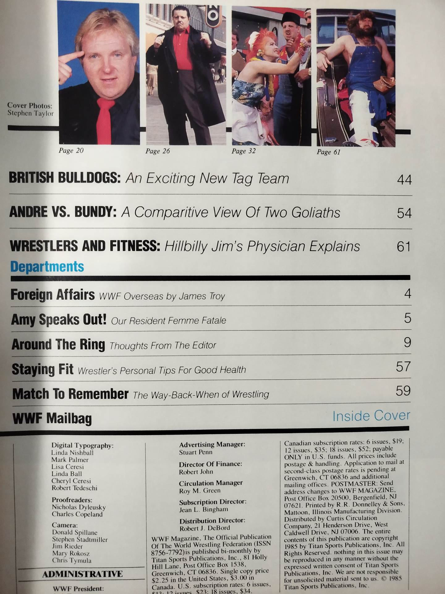 WWF MAGAZINE August/September 1985