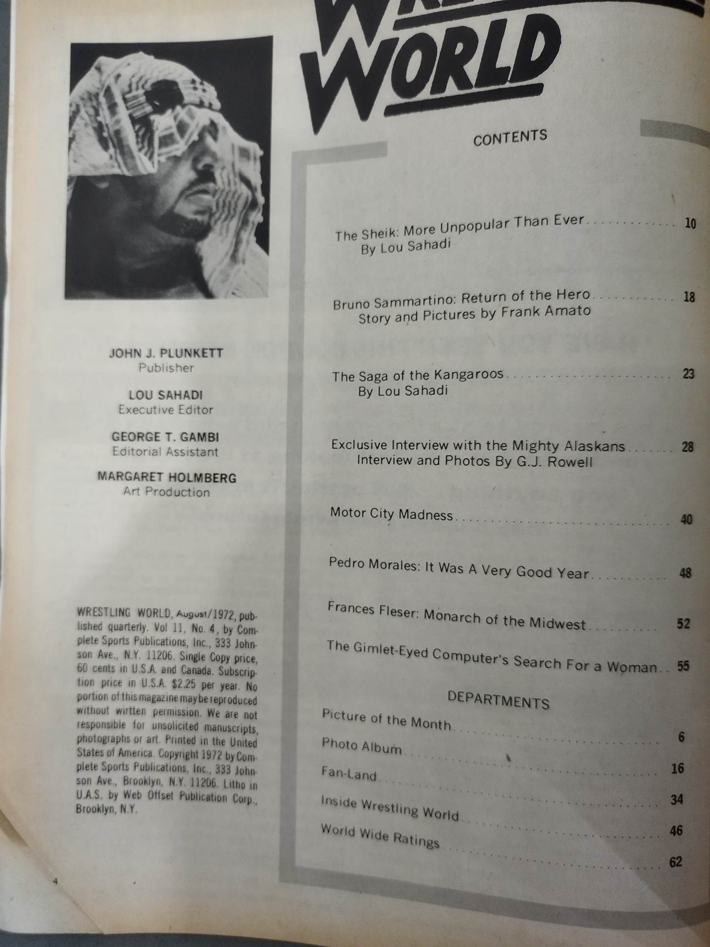 Wrestling WORLD, August 1972 issue