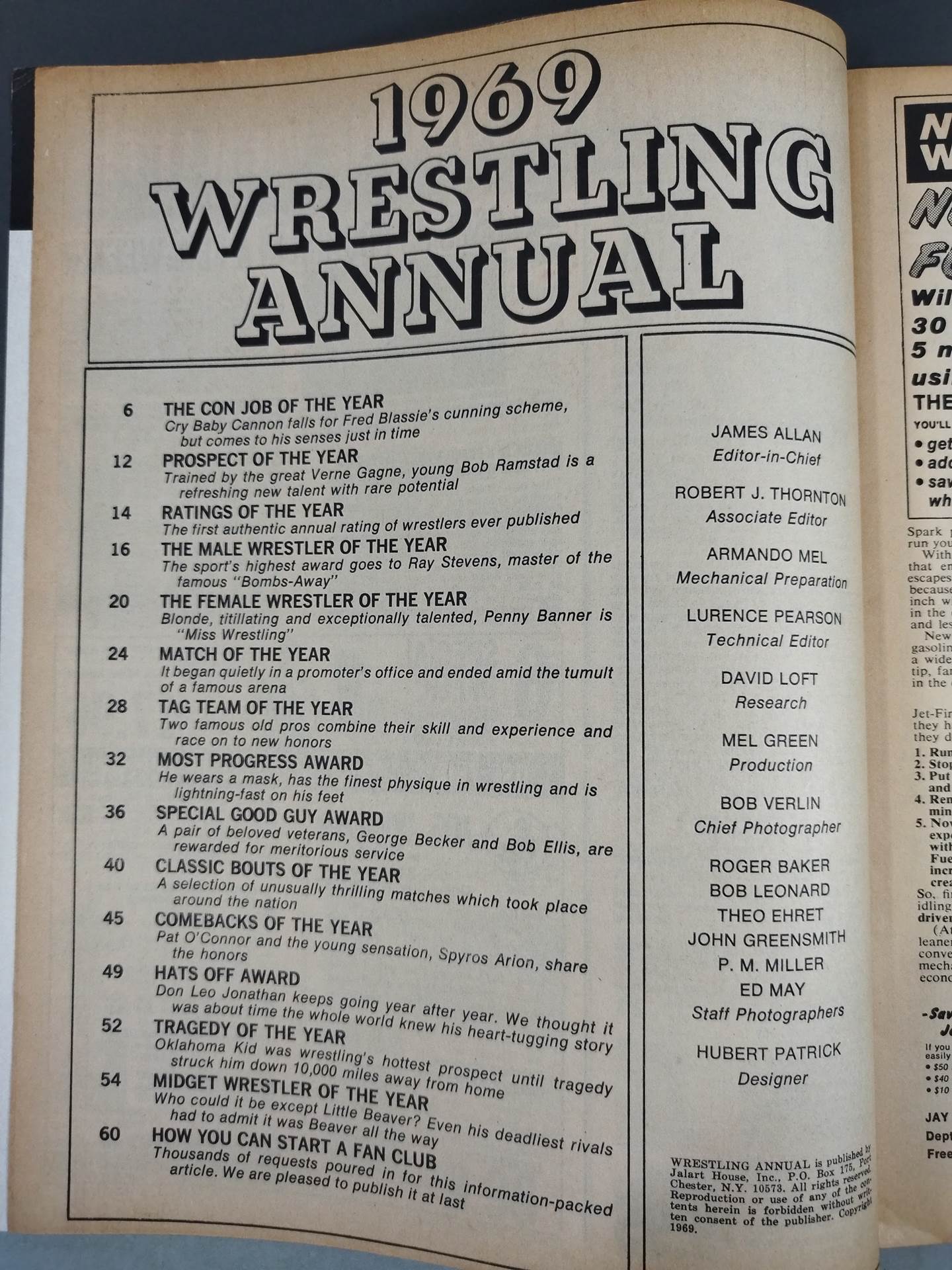 Wrestling ANNUAL FOR 1969
