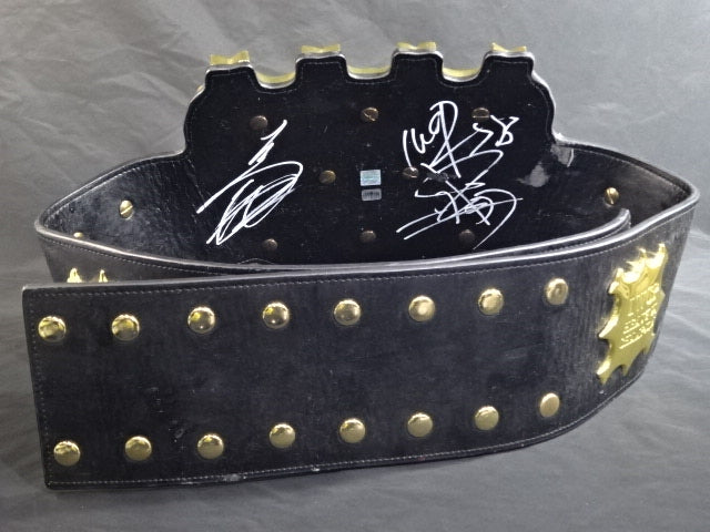 ★ Hiroshi Tanahashi & Togi Makabe  2 hand signed autographs ! IWGP ★ heavy weight championship belt (2nd )