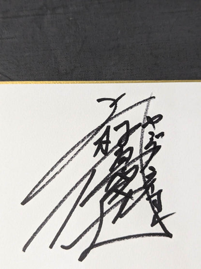 New Japan Pro Wrestling  12 fighters Hand signed autograph  (oversized) Shikishi ( Autograph board )  Sticker attached)