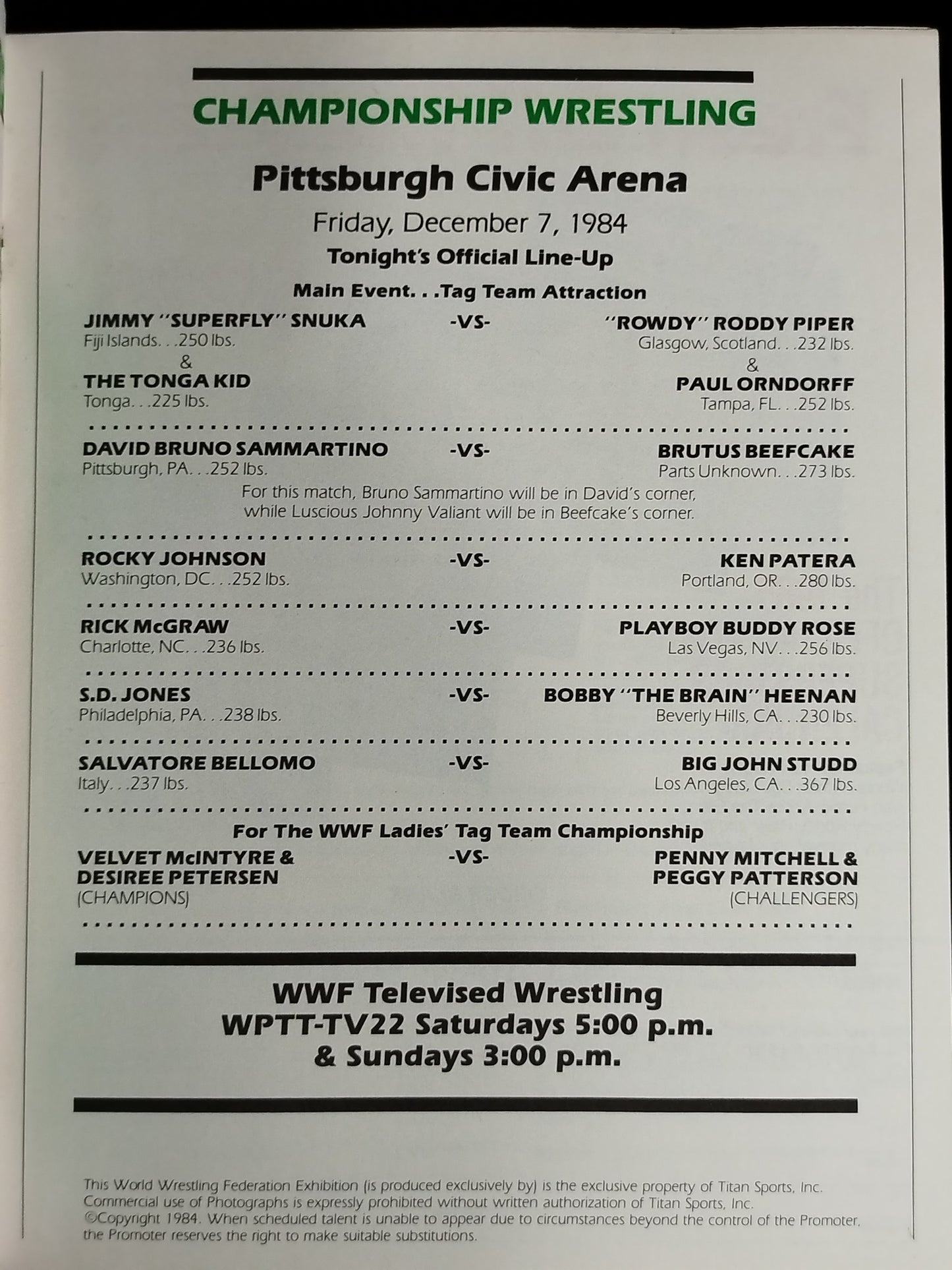 WWF OFFICIAL PROGRAM No.119