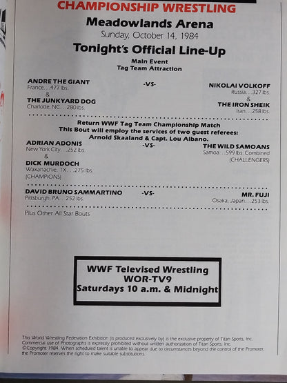 WWF OFFICIAL PROGRAM No.117