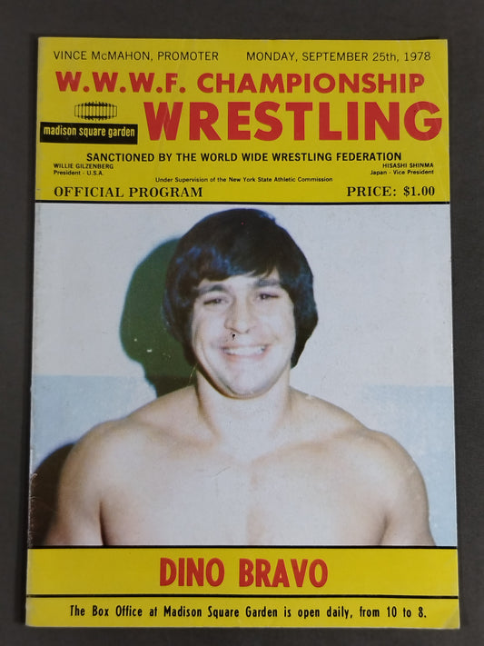 ★バックランドvsコロフ 王座戦★ W.W.W.F. CHAMPIONSHIP WRESTLING OFFICIAL PROGRAM MAGAZINE