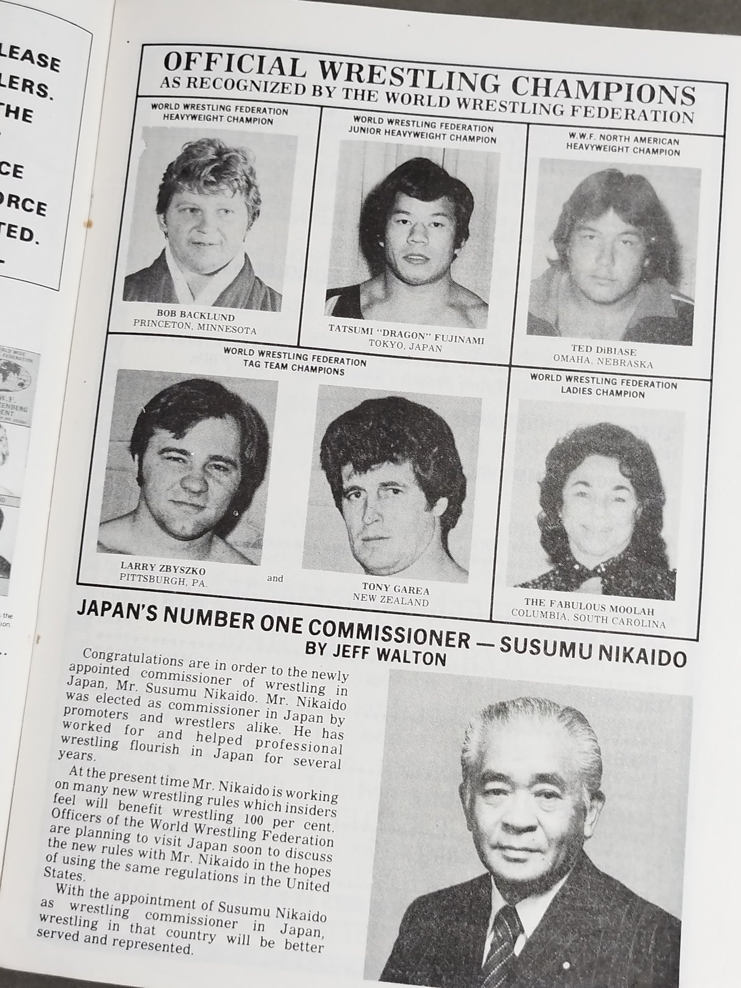 ★バックランドvsバレンタイン 王座戦★ W.W.F. CHAMPIONSHIP WRESTLING OFFICIAL PROGRAM MAGAZINE No.19