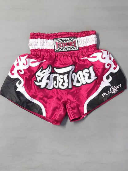 FLUORY Muay Thai Shorts (2) (Red)