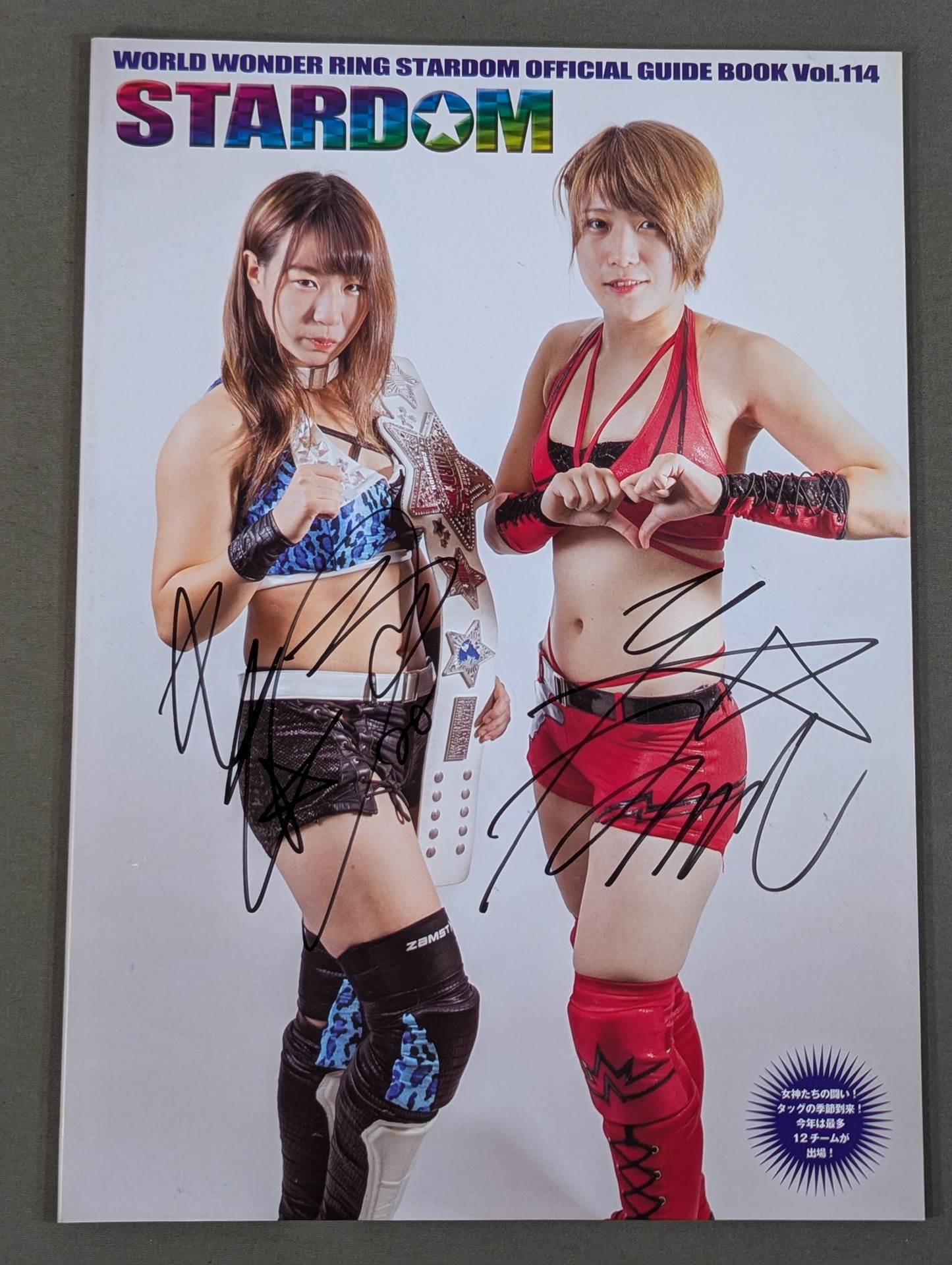 [2 fighters hand signed autograph 】STARDOM OFFICIAL GUIDE BOOK Vol.114