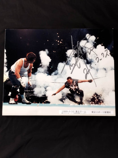 ★東京ドーム電流爆破★ 蝶野正洋 直筆サイン入り 木製フォトパネル