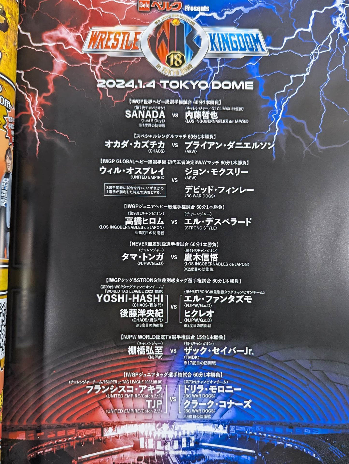 レッスルキングダム18 / WRESTLE KINGDOM 18