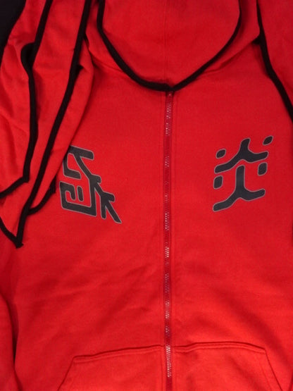 ★ Detachable ★ Hood Great Muta THE FANTASY OF MUTA Zip Hoodie (1) (Red)