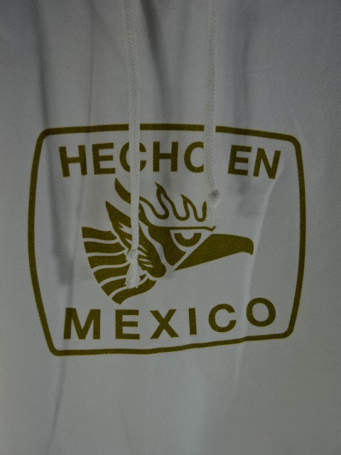 El Desperado ESTILO MEXICANO Pullover hoodie  (White × Gold)