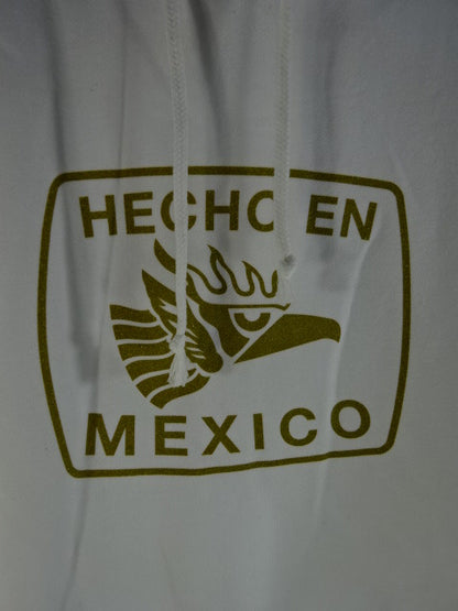 El Desperado ESTILO MEXICANO Pullover hoodie  (White × Gold)