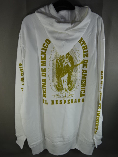 El Desperado ESTILO MEXICANO Pullover hoodie  (White × Gold)