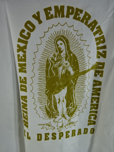 El Desperado ESTILO MEXICANO Pullover hoodie  (White × Gold)