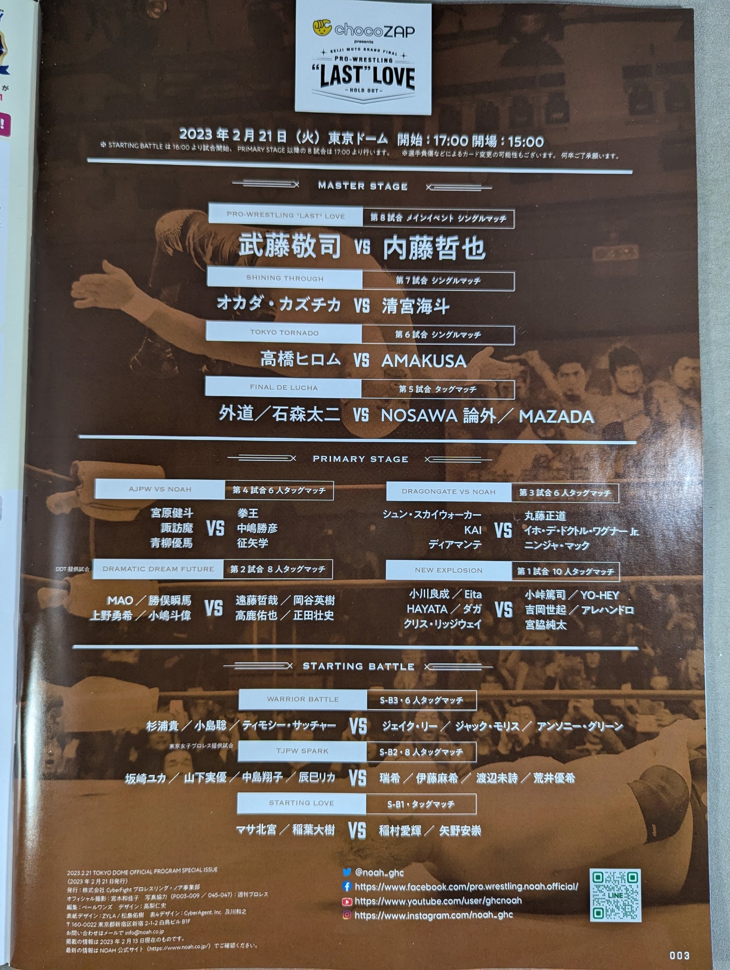 ★武藤敬司 引退試合★ KEIJI MUTO GRAND FINAL PRO-WRESTLING“LAST”LOVE ～HOLD OUT～