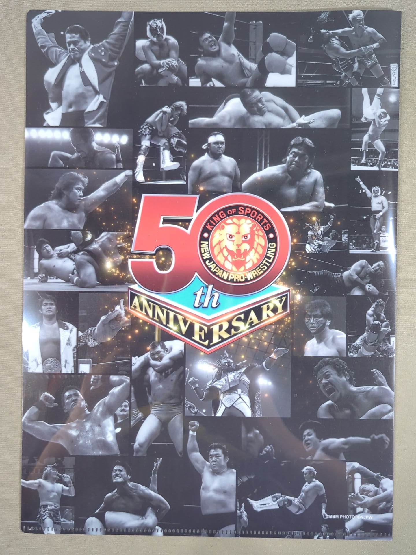 50th Anniversary of Kazuchika Okada  New Japan Pro Wrestling plastic file folder & sticker set