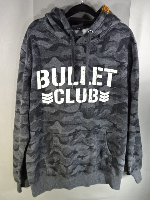 New Japan Pro Wrestling × Shimamura BULLET CLUB Pullover Hoodie  (1) (Black Camouflage)