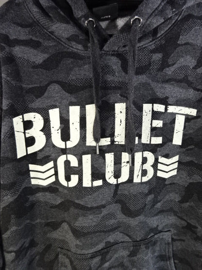 New Japan Pro Wrestling × Shimamura BULLET CLUB Pullover Hoodie  (1) (Black Camouflage)