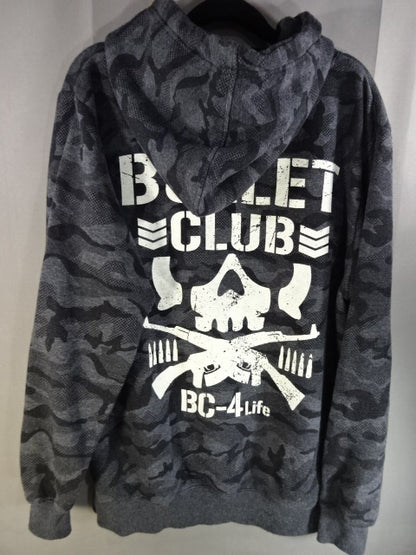 New Japan Pro Wrestling × Shimamura BULLET CLUB Pullover Hoodie  (1) (Black Camouflage)