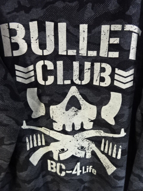 New Japan Pro Wrestling × Shimamura BULLET CLUB Pullover Hoodie  (1) (Black Camouflage)