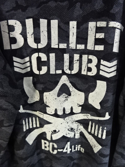 New Japan Pro Wrestling × Shimamura BULLET CLUB Pullover Hoodie  (1) (Black Camouflage)