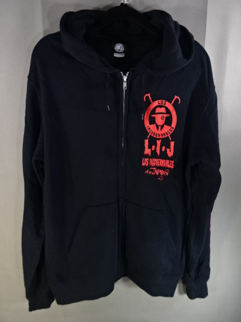 Tetsuya Naito Zip hoodie  (2) (Black×Red)