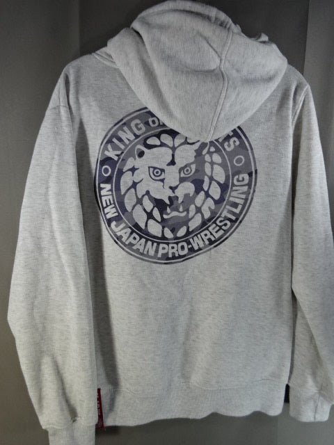 New Japan Pro Wrestling × Shimamura Pullover Hoodie  (1) (Light Grey)