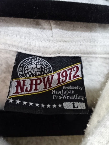 New Japan Pro Wrestling × Shimamura Pullover Hoodie  (1) (Light Grey)
