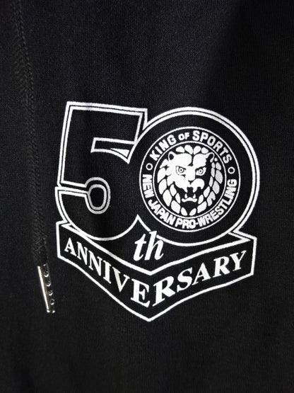 New Japan Pro Wrestling × Shimamura Pullover Hoodie  (2) (50th Anniversary/Black)