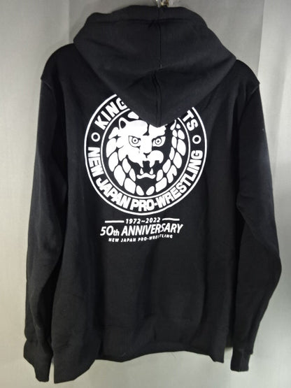 New Japan Pro Wrestling × Shimamura Pullover Hoodie  (2) (50th Anniversary/Black)