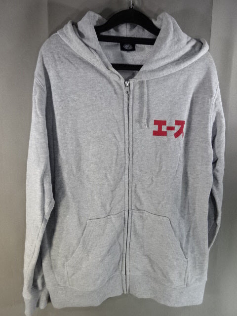Hiroshi Tanahashi  Zip Hoodie  ( Grey ×Red)
