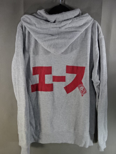 Hiroshi Tanahashi  Zip Hoodie  ( Grey ×Red)